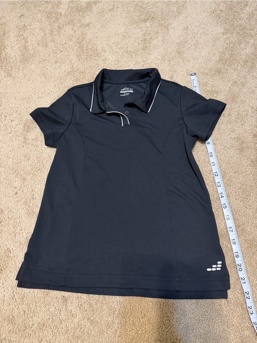 bcg Black Polo Shirt with White Contrast Trim